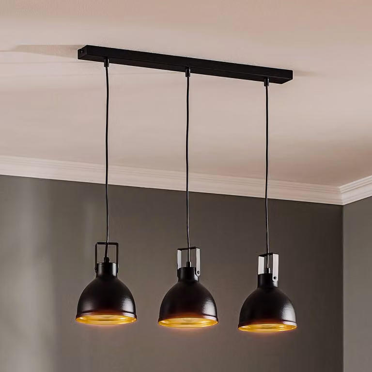 Lampada a sospensione Trial SIGMA, dimmerabile, Nero, Soggiorno / Sala da pranzo, Metallo, Lampada a sospensione