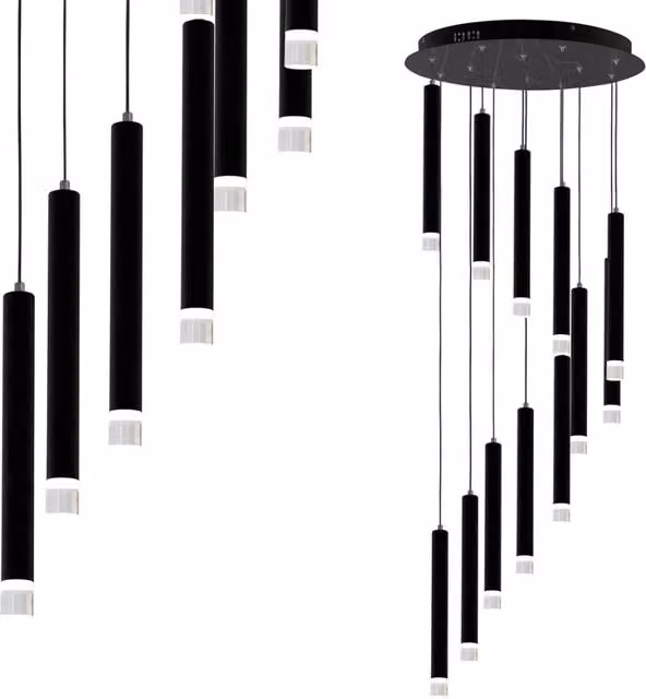 Lampadario LED Milagro Carbon ML6161 nero Ø45 12W 12 luci
