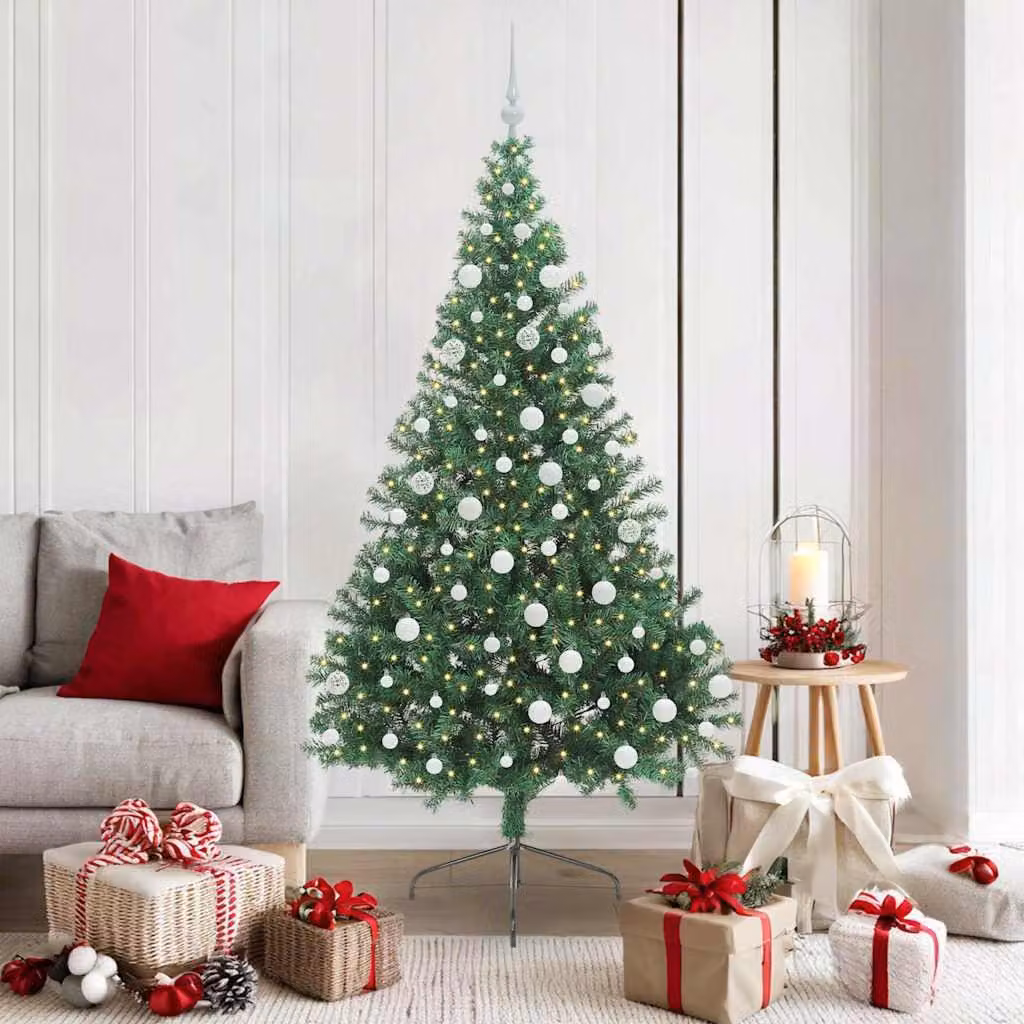 Maison Exclusive - Albero di Natale artificiale preilluminato verde 180 cm PVC