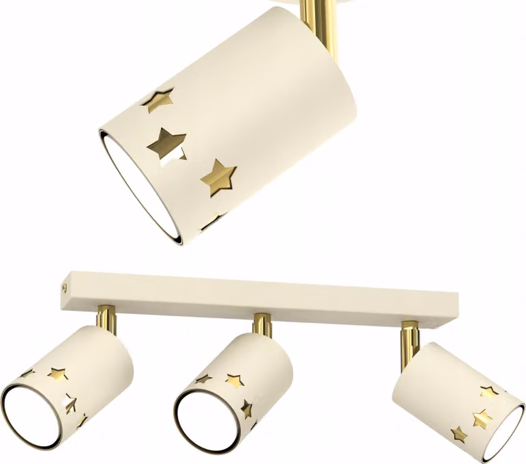 Lampada Da Tetto Per Bambini A Led Beige Stella Ecru Oro Gu10