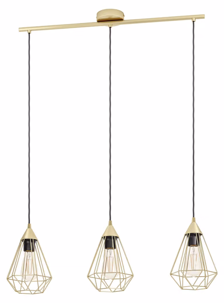 Eglo 43682 TARBES E27 tripla lampada a sospensione 795x175mm Ottone spazzolato