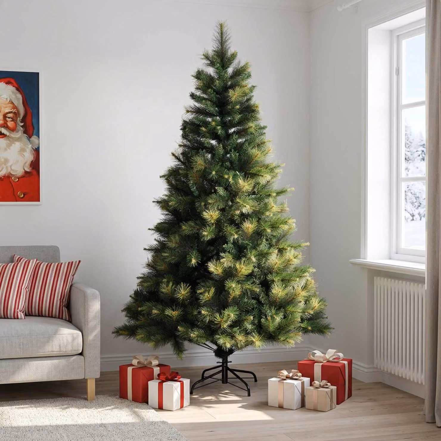 vidaXL Albero di Natale Artificiale con Rami Pieghevoli 240 cm