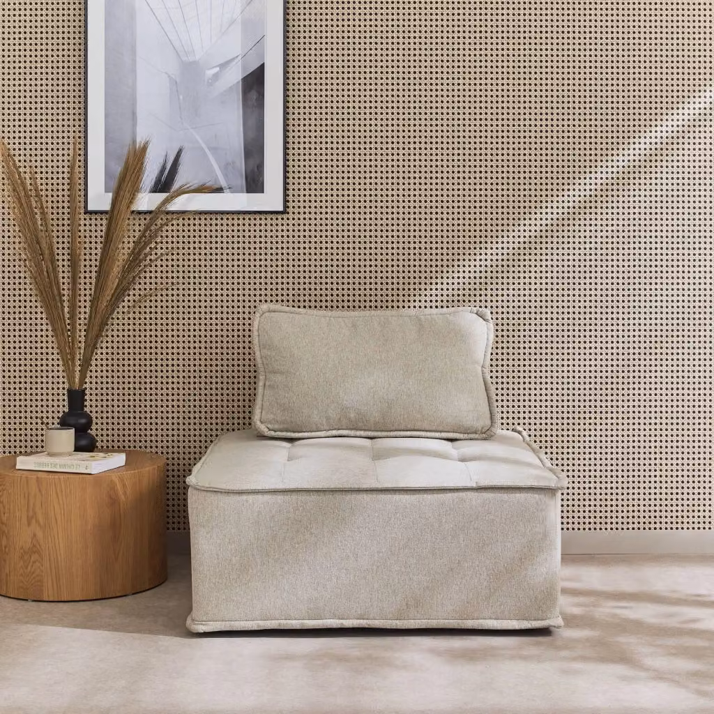 Modulo per divano modulare Sweeek, beige, tessuto, rettangolare – 2