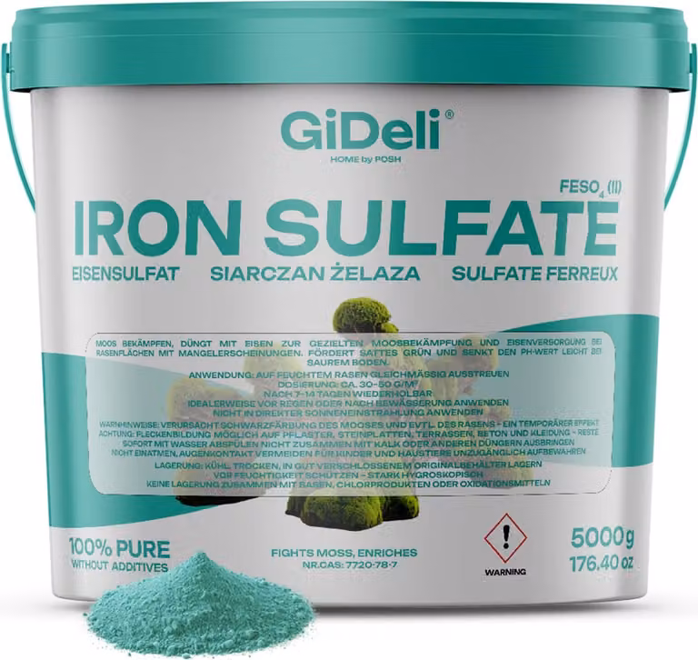 Solfato di ferro 5 kg eptaidrato - Concime per ortensie - Giardinaggio - Agricoltura - FeSO₄ - GiDeli