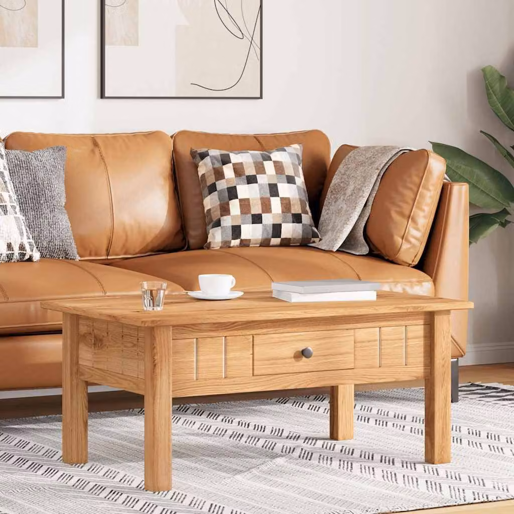 vidaXL Tavolino da Salotto Panama Range in Pino Massello Marrone L/P/H: 100 x 60 x 43,5 cm – 1