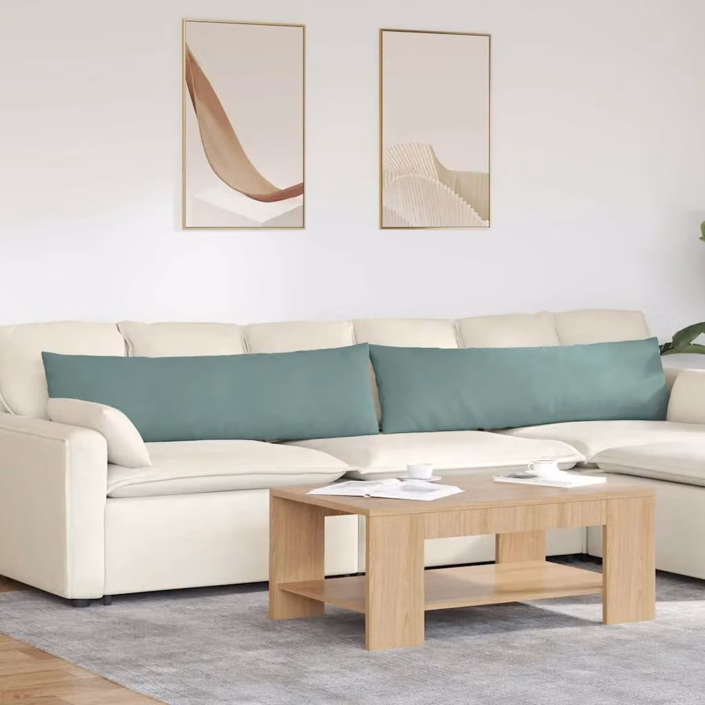 Set di 2 cuscini da divano vidaXL in tessuto a coste verde, L 145 x P 40 x H 40 cm