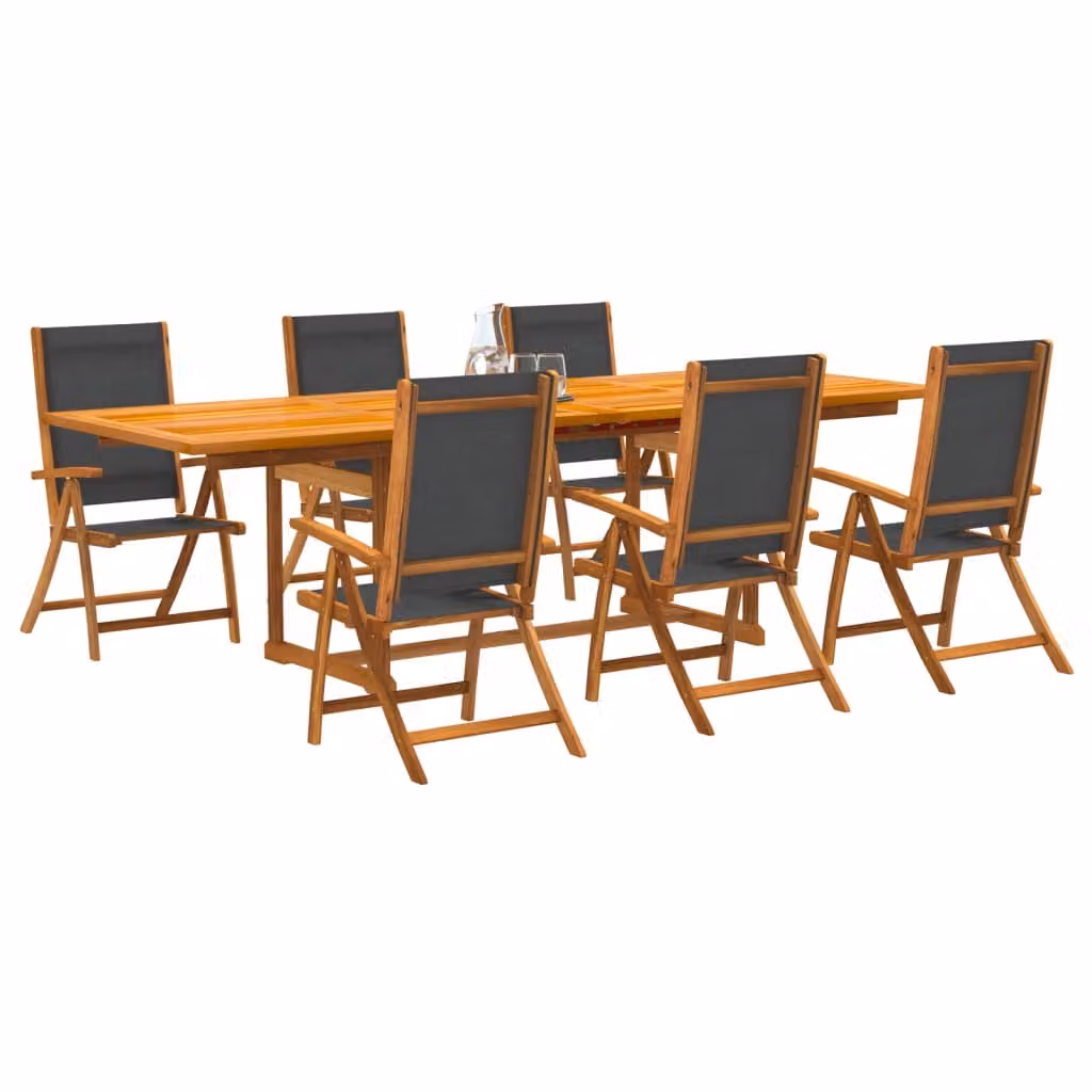 Maison Exclusive - Set da pranzo da giardino a 7 pezzi in legno massello di acacia e Textilene