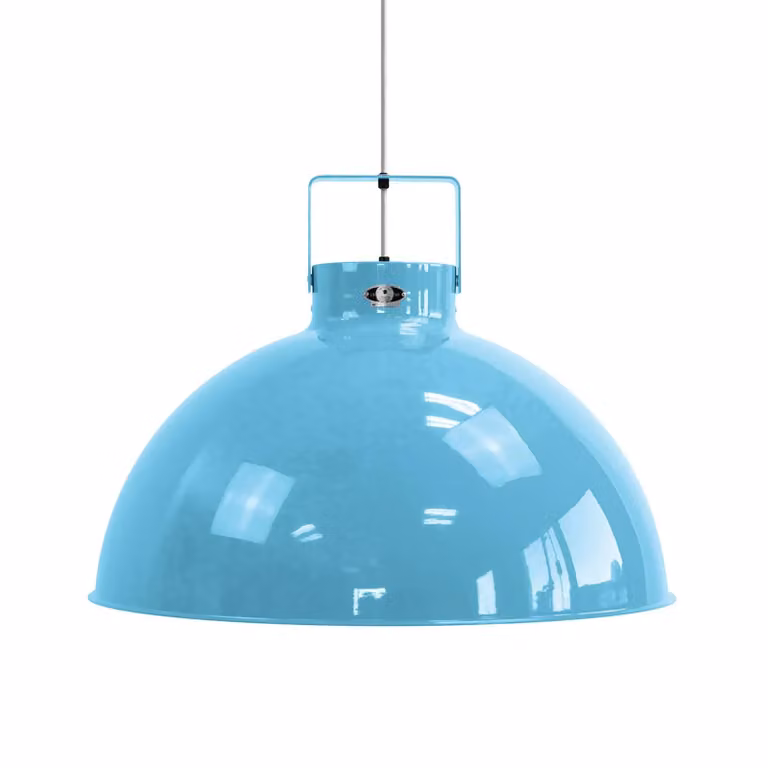 Jieldé Lampada a sospensione Dante D675, dimmerabile, Blu, Soggiorno / Sala da pranzo, Alluminio, Industriale, Lampada a sospensione
