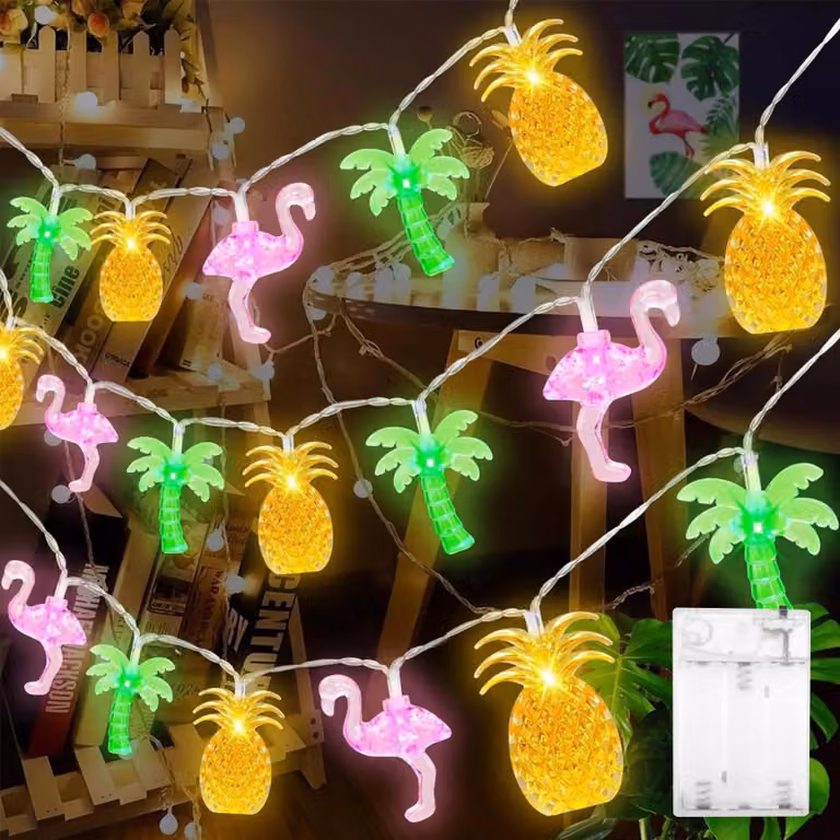 Catena luminosa "Hawaii" da 3 metri con 20 LED, ideale per creare un'atmosfera tropicale