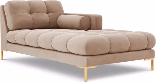 Chaise longue destra Bali di Cosmopolitan Design in velluto beige L: 164 cm, P: 102 cm, H: 75 cm