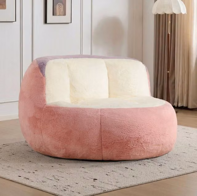 Poltrona Sacco Multicolore in Ecopelliccia con Imbottitura in Schiuma