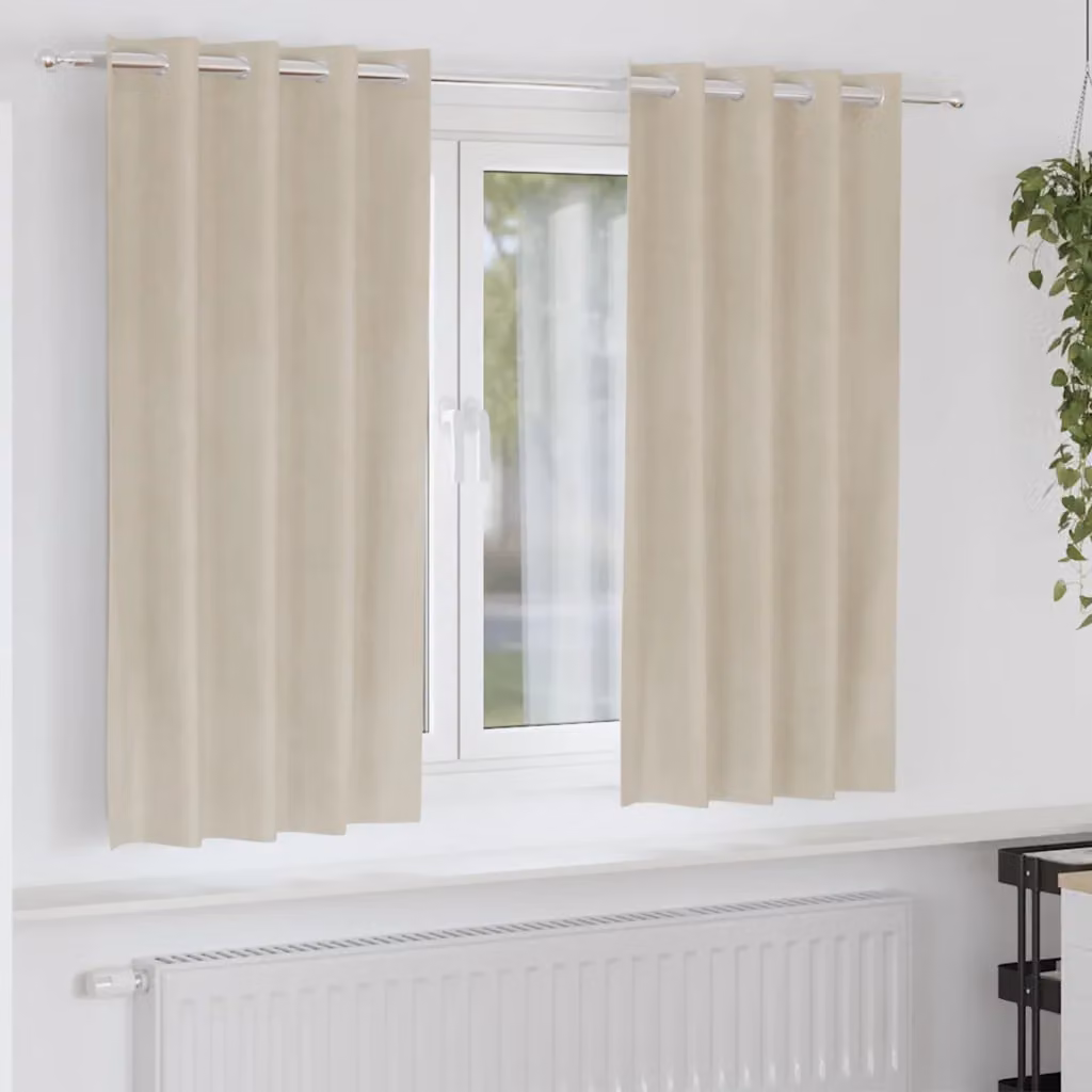Set di 2 tende oscuranti vidaXL in velluto beige, L: 140 cm, H: 175 cm