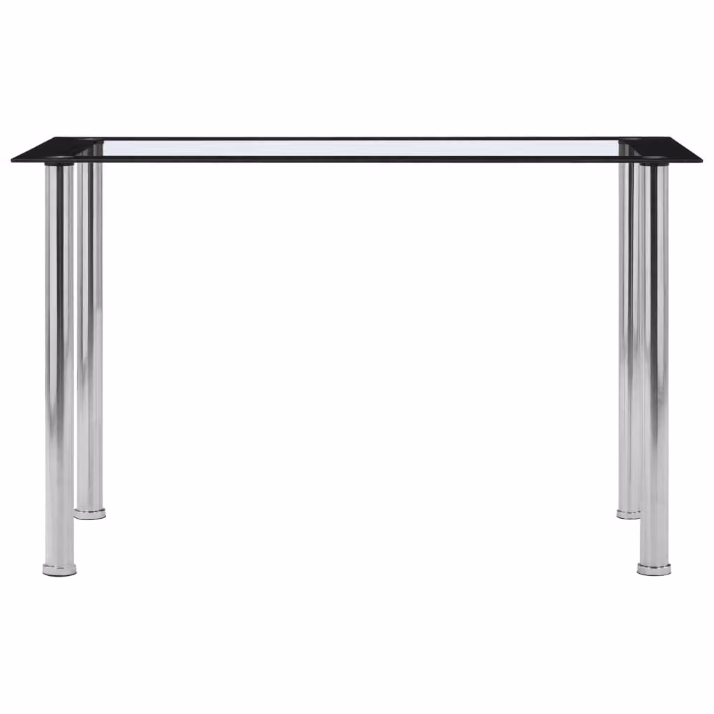 Tavolo da pranzo nero e trasparente 120 x 60 x 75 cm in vetro temperato