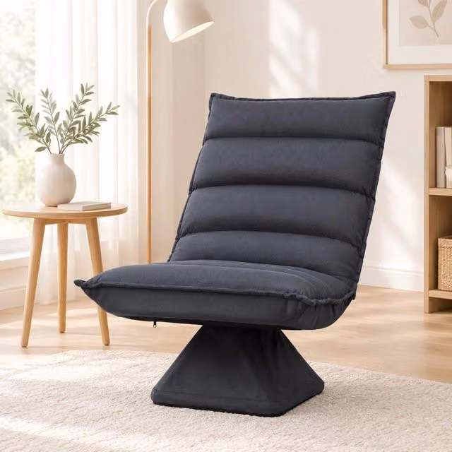 Poltrona da pavimento 62x70x95 cm girevole con schienale regolabile in acciaio grigio scuro
