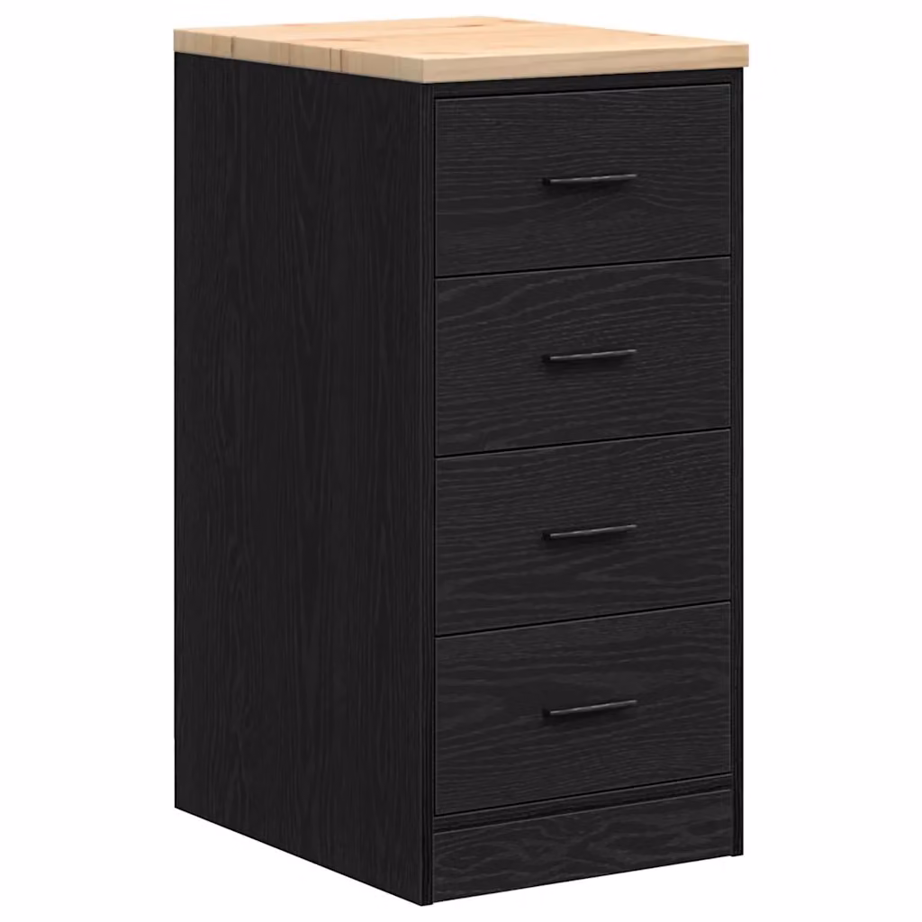 Armadietto da parete vidaXL in legno nero L: 40 cm, P: 51 cm, H: 85 cm – 2