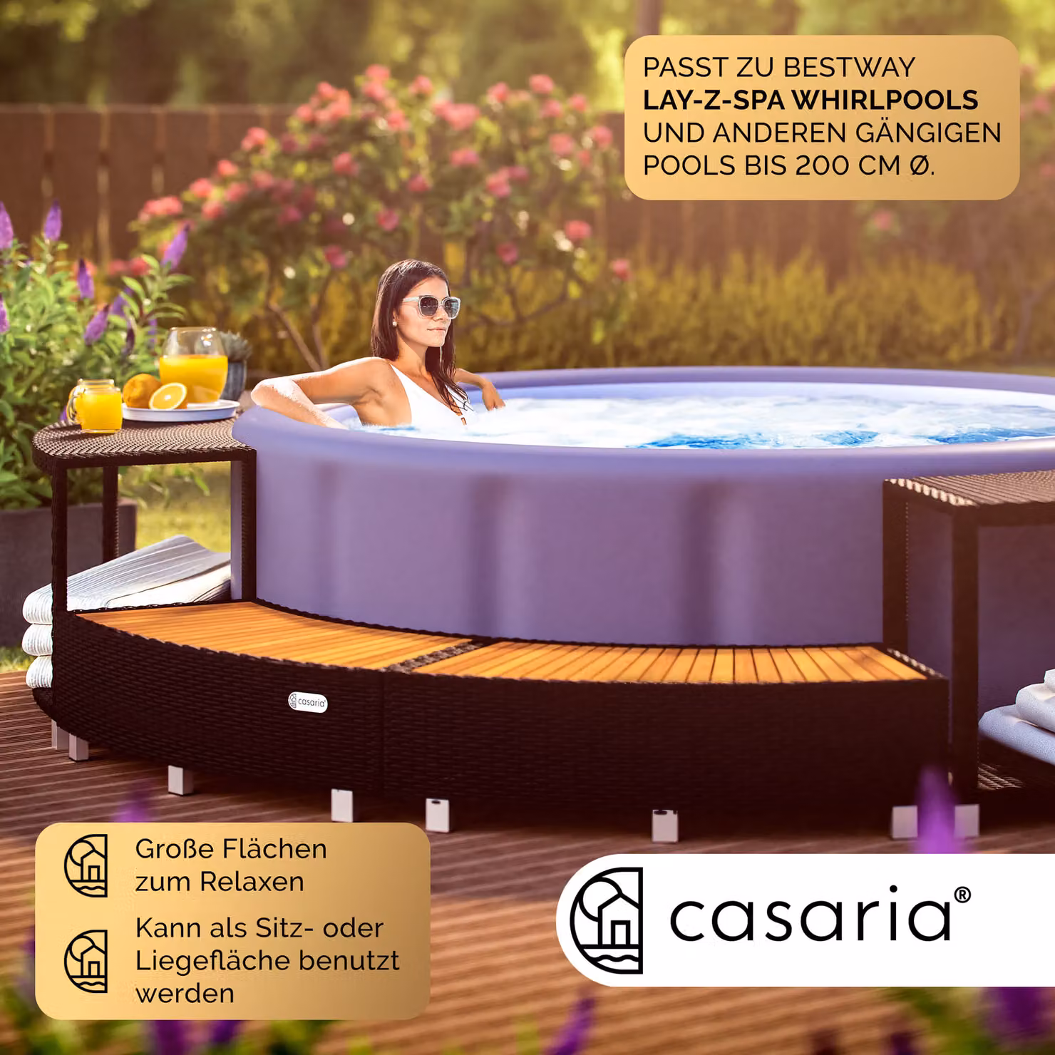 Bordo per spa Bestway LAY-Z diametro 284 cm, nero e argento – 3