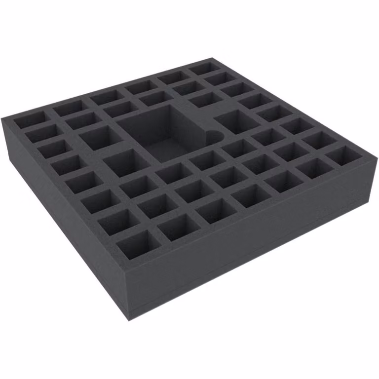 Inserto in schiuma 280x280x55 mm con 44 scomparti per giochi da tavolo