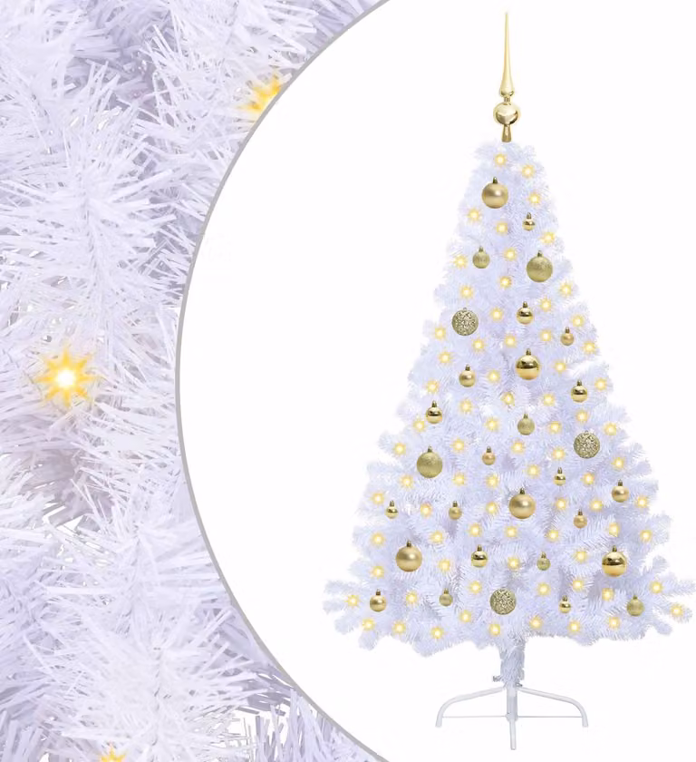 Albero di Natale artificiale Bianco 150 cm PVC e Acciaio