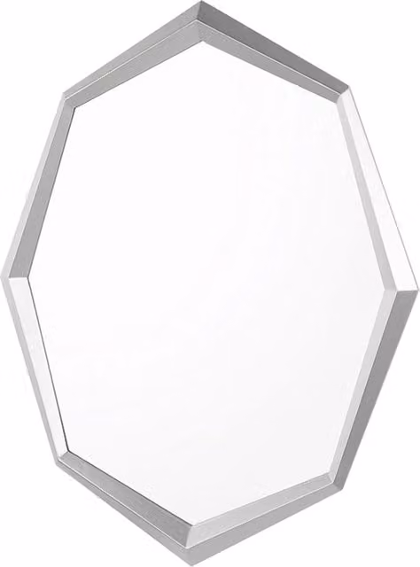 Specchio da parete argento 91 x 66 cm pezzo decorativo ottagonale