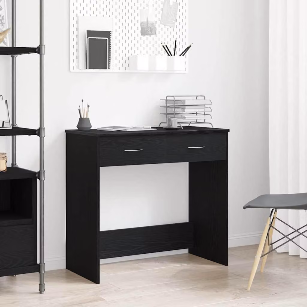 Maison Exclusive - Scrivania, finitura effetto legno noce nero, materiale: legno composito, dimensioni: 80 x 40 x 75 cm