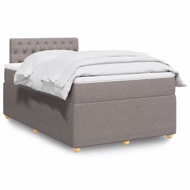 Letto Ibrido con Materasso vidaXL in Tessuto Beige e Grigio L/P/H: 120 x 200 cm