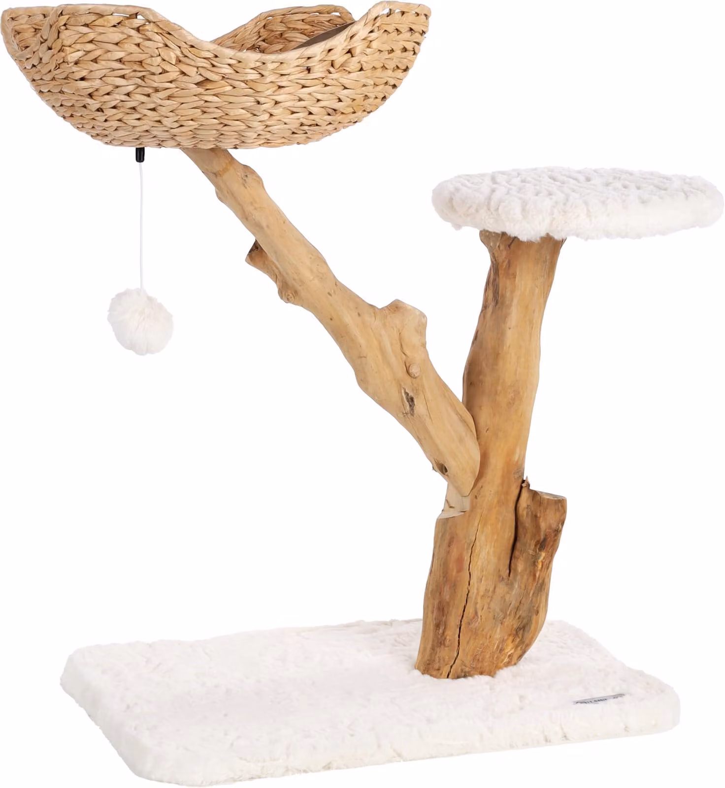 Albero per graffiare per gatti Flamingo Carlito, colore beige, dimensioni: 74,5 x 42 x 78 cm