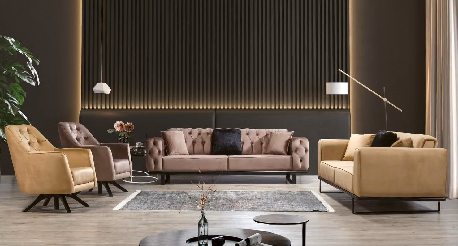 Sofagarnitur Couch Set Chesterfield 3+3+1+1 Sitz Sofa Polster Möbel Garnitur