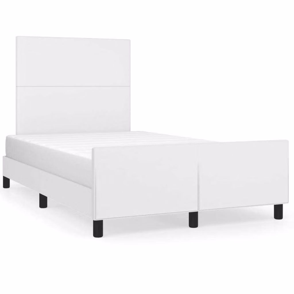 Giroletto con Testiera Bianco 120x200 cm in Pelle finta