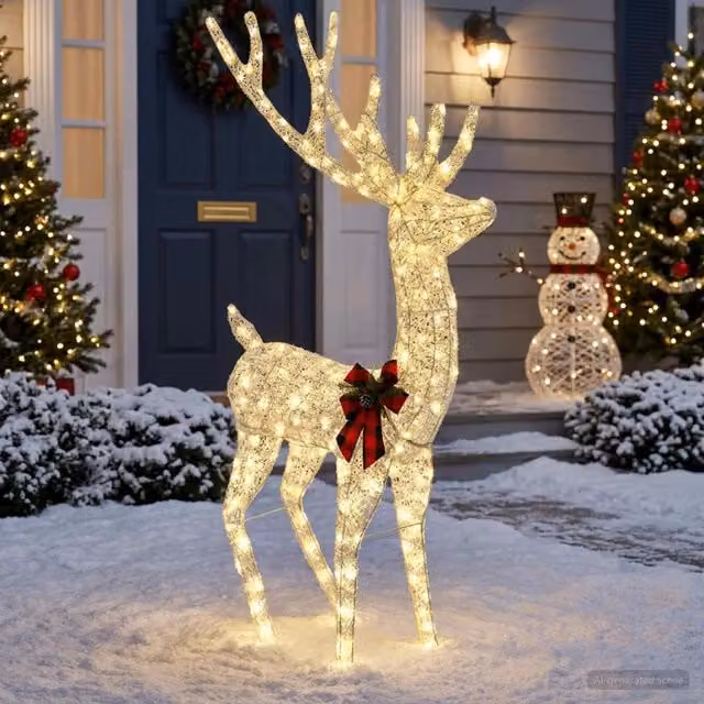 Renna di Natale 3D LOVIISA 250 LED Bianco caldo 42049543