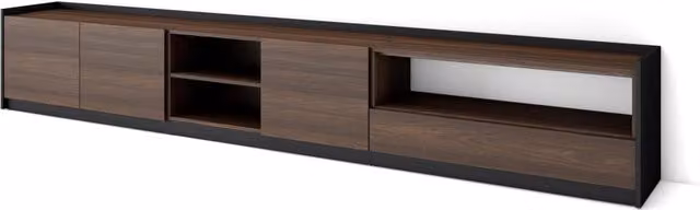 Mobile TV Soggiorno, 310x50x37 cm, Per TV fino a 80", Mobile Soggiorno, Rovere scuro e Nero