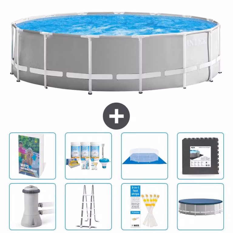 Struttura per piscina a forma di prisma - 457x122 cm - composta da 7 elementi - modello S581