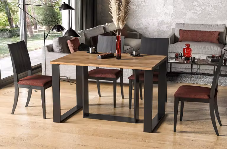 Endo-Möbel tavolo da pranzo allungabile Borys 130cm - 290cm tavolo da pranzo in metallo con base a slitta (rovere Craft)