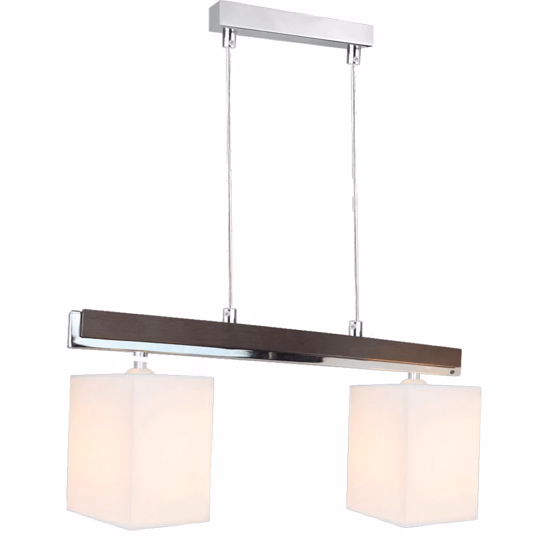 Lampada a sospensione PIANO 2xE27/40W, legno scuro/bianco E L: 450, H: 1000, dimmerabile