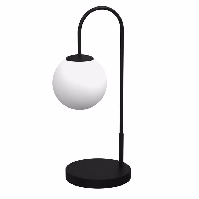 Cambridge lampada da tavolo a sfera bianca in vetro nero 1xE14 15W Luminex