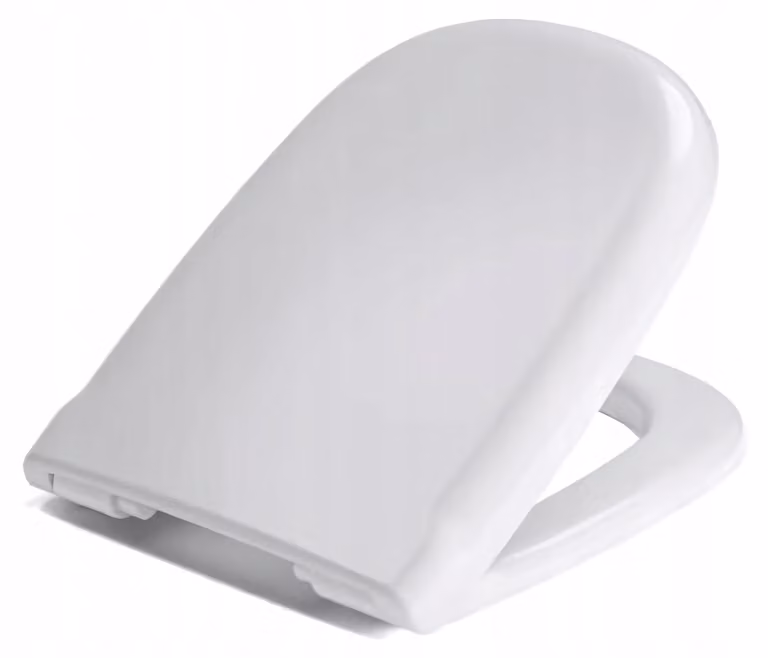 Sedile WC - Sedile per WC - per Roca Dama - Bianco - 43 cm x 34 cm - Antibatterico - Chiusura rallentata - Coperchio per WC