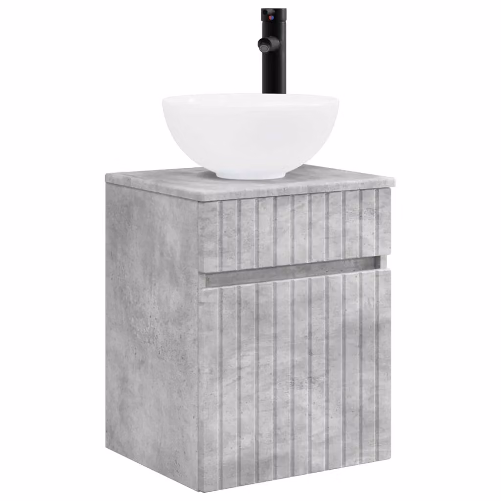 Mobile lavabo da parete vidaXL Grigio, L: 39 cm, P: 35 cm, H: 63 cm – 2