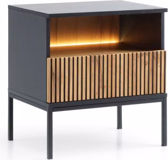 Comodino ILARIA - nero / rovere wotan