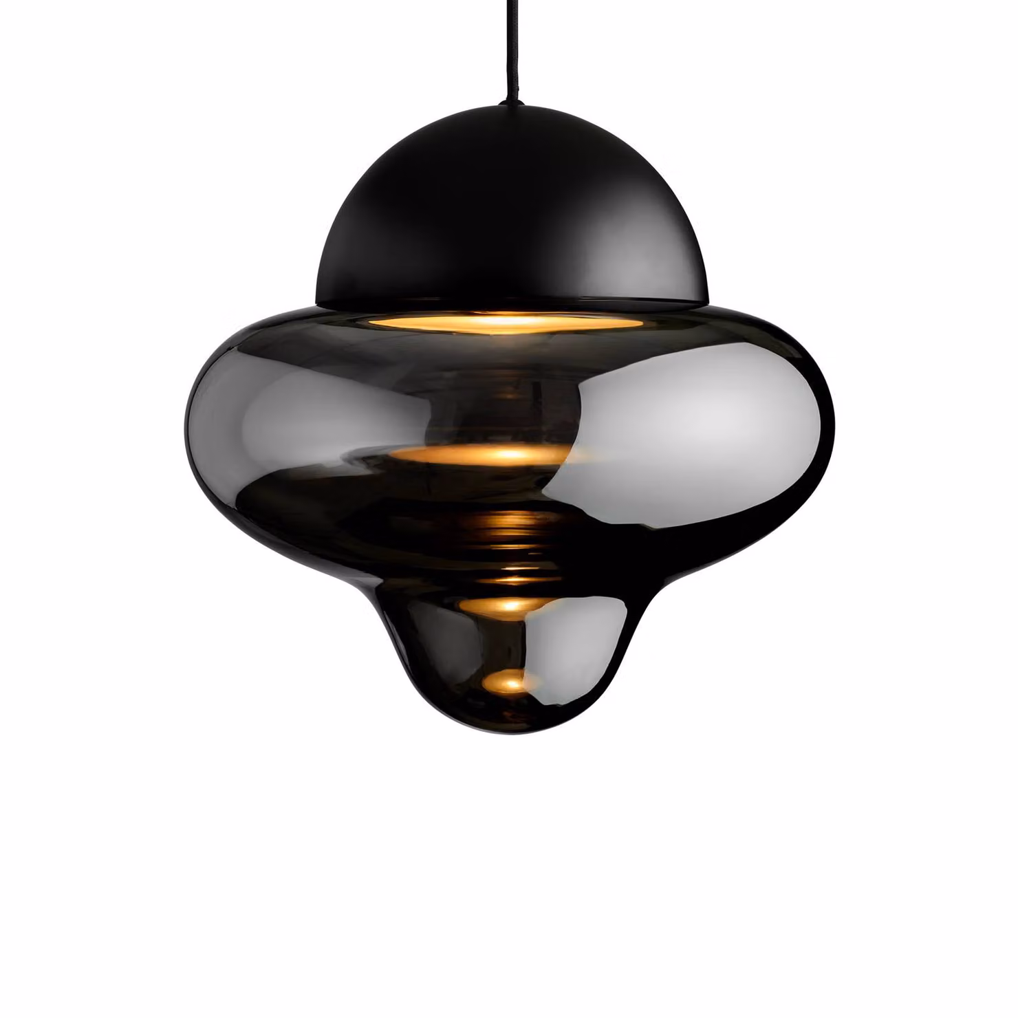 DESIGN BY US Lampada a sospensione Nutty XL, dimmerabile, Nero, Soggiorno / Sala da pranzo, Metallo, Design, Lampada a sospensione