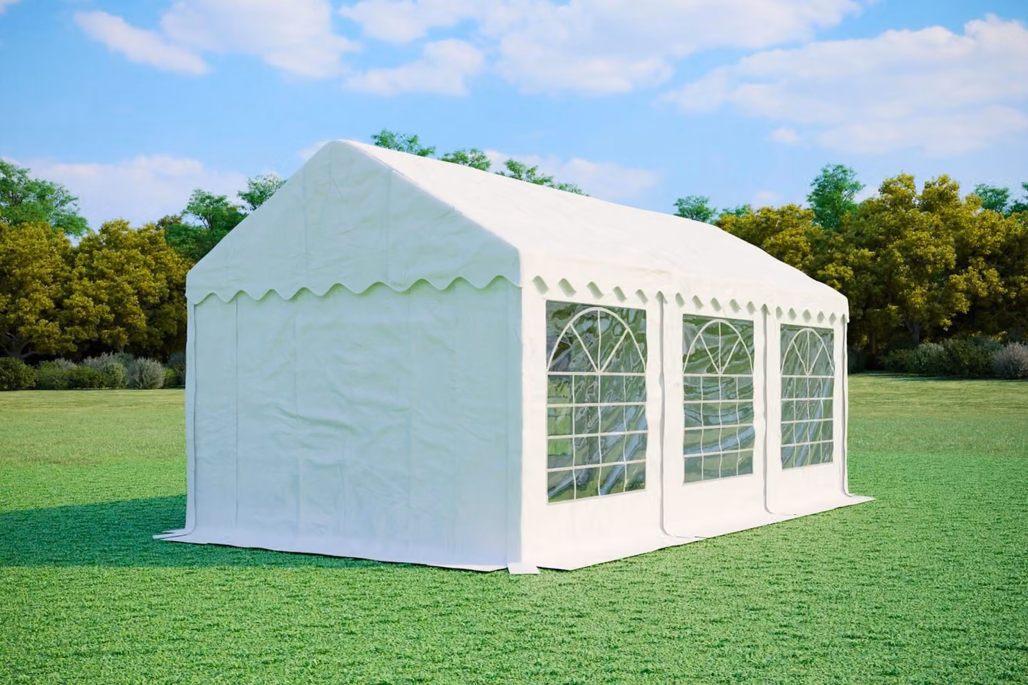 Tenda per eventi, dimensioni 3x6 metri, PVC, standard, 500 g/m², colore bianco