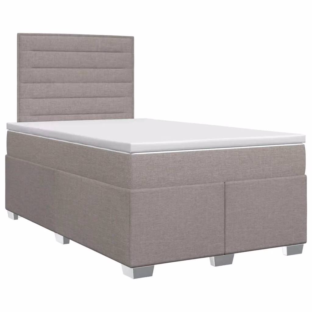 Letto box spring con materasso vidaXL in tessuto beige e grigio L/P: 120 x 200 cm – 2