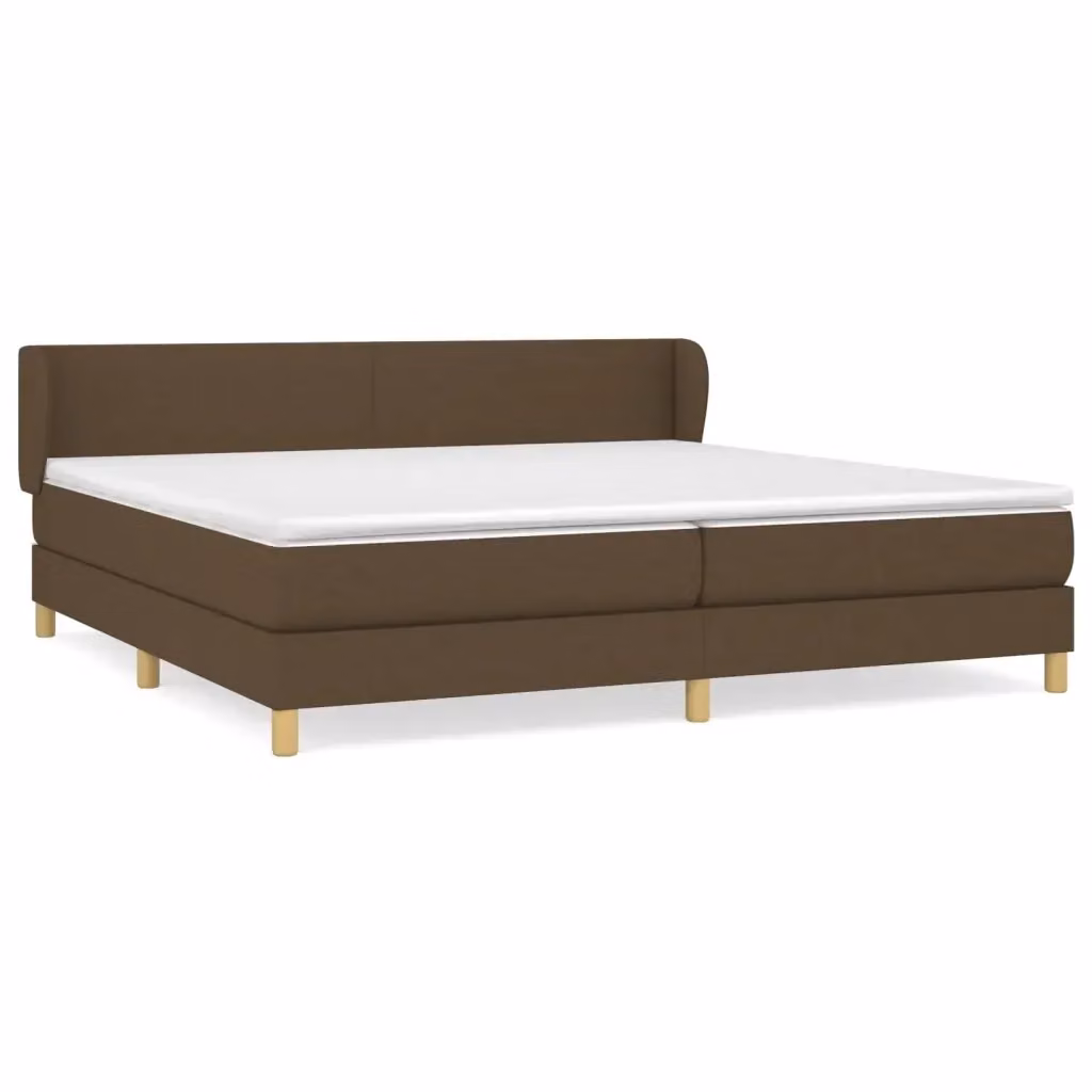 Letto Ibrido vidaXL con Giroletto a Molle e Materasso, Marrone e Bianco, L/P: 200 x 200 cm – 2