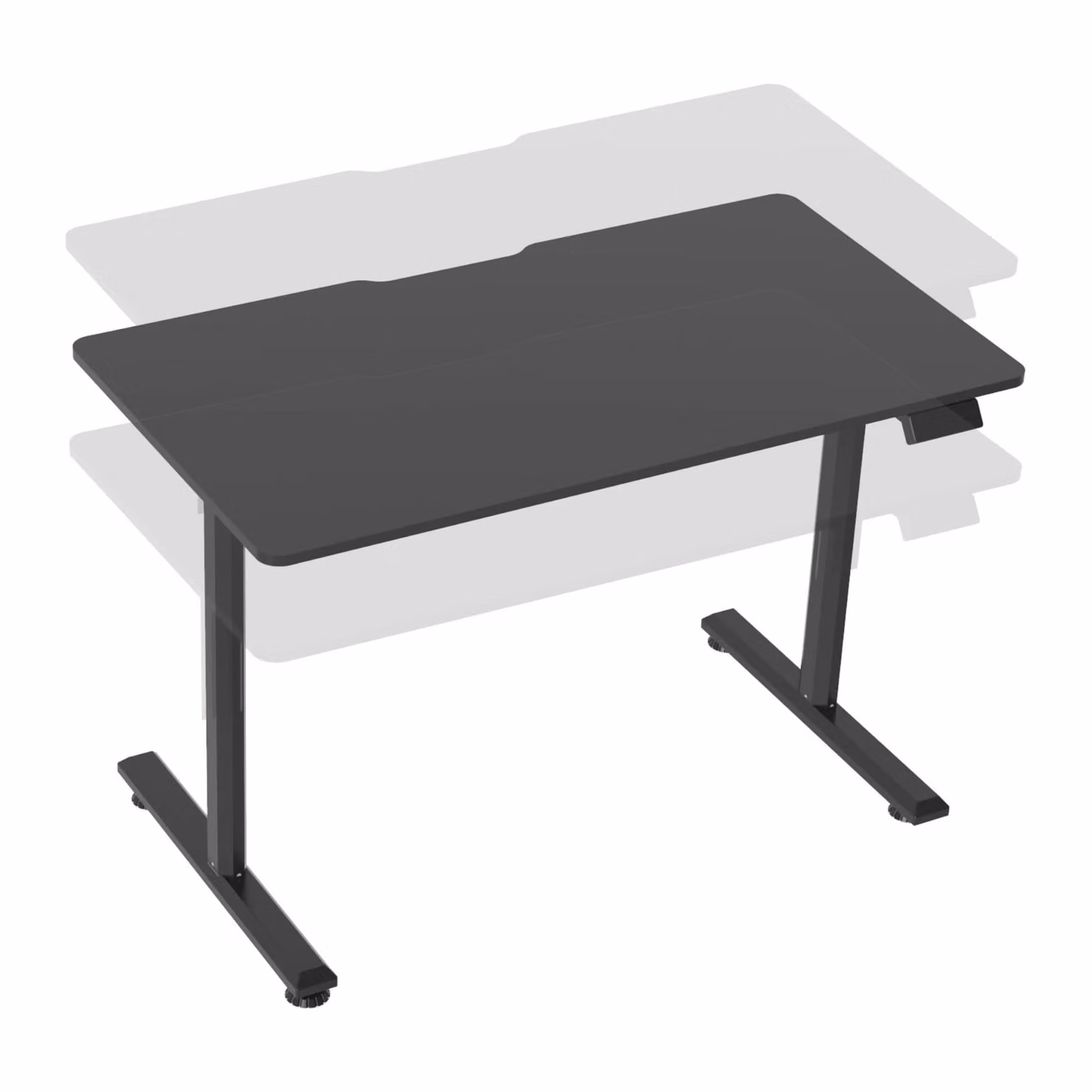 In And OutdoorMatch Scrivania Giovanny - scrivania per sedersi/in piedi - regolabile elettricamente - bianco e nero - 110 x 60 x 72-117 cm