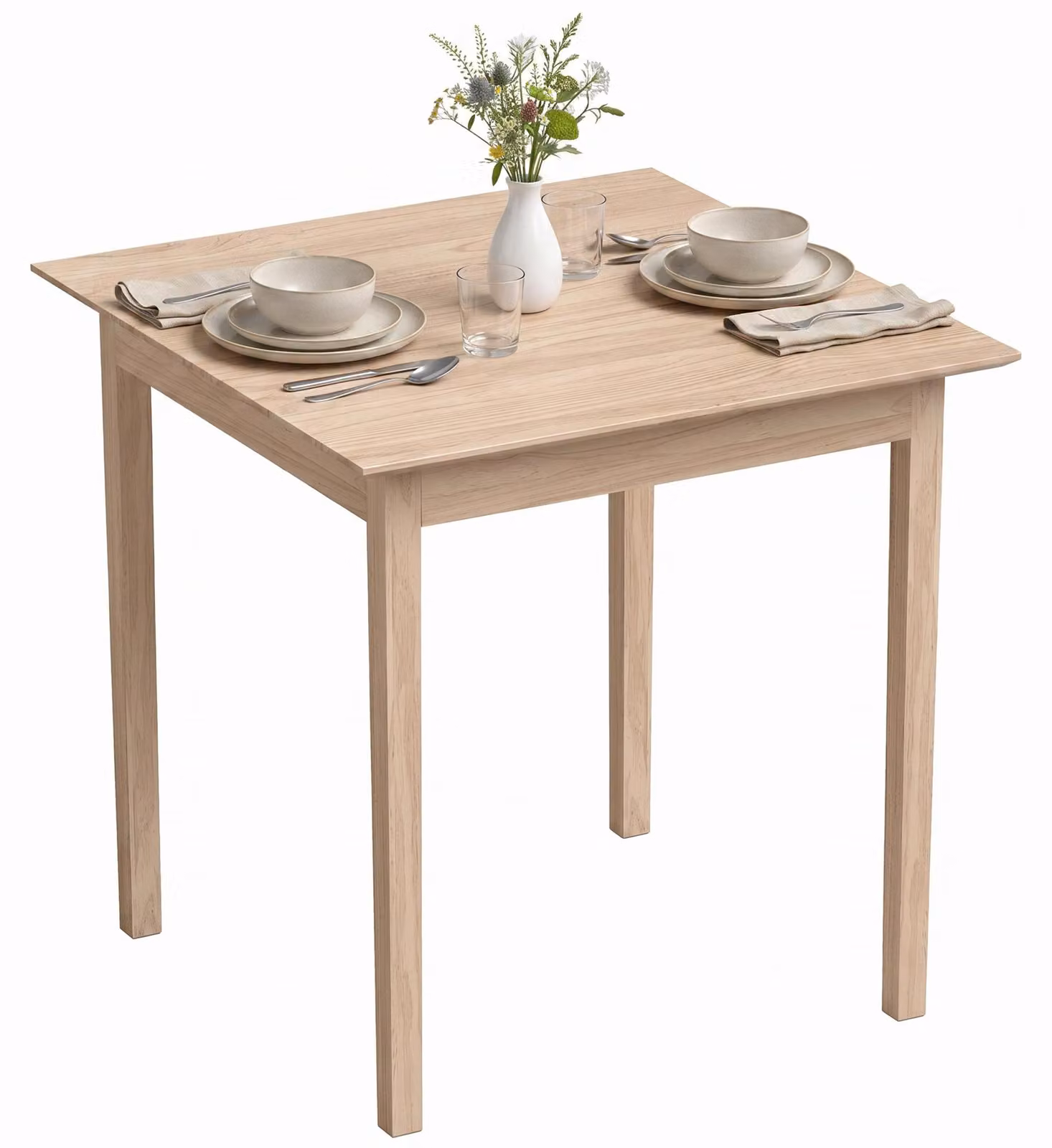 Tavolo da cucina, tavolo da pranzo, tavolo quadrato, design moderno, 75 cm x 75 cm x 76 cm, legno naturale