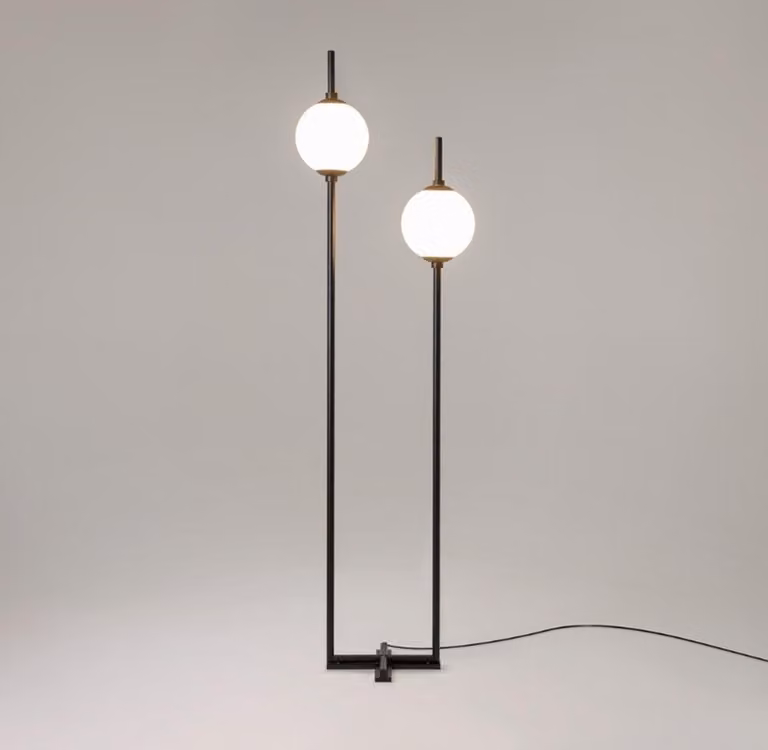 Lampada da terra LED doppia BL-1903 12W+3W nera