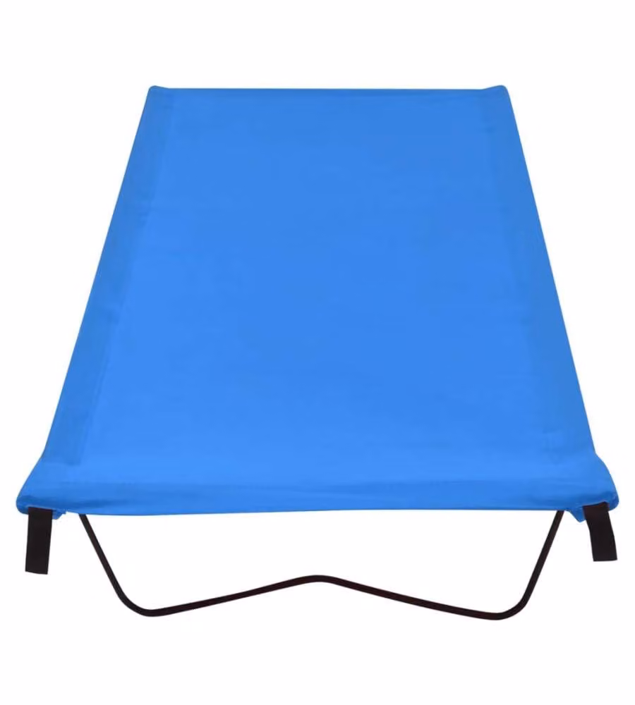 Lettino da Campeggio 180x60x19cm Tessuto Oxford e Acciaio Blu