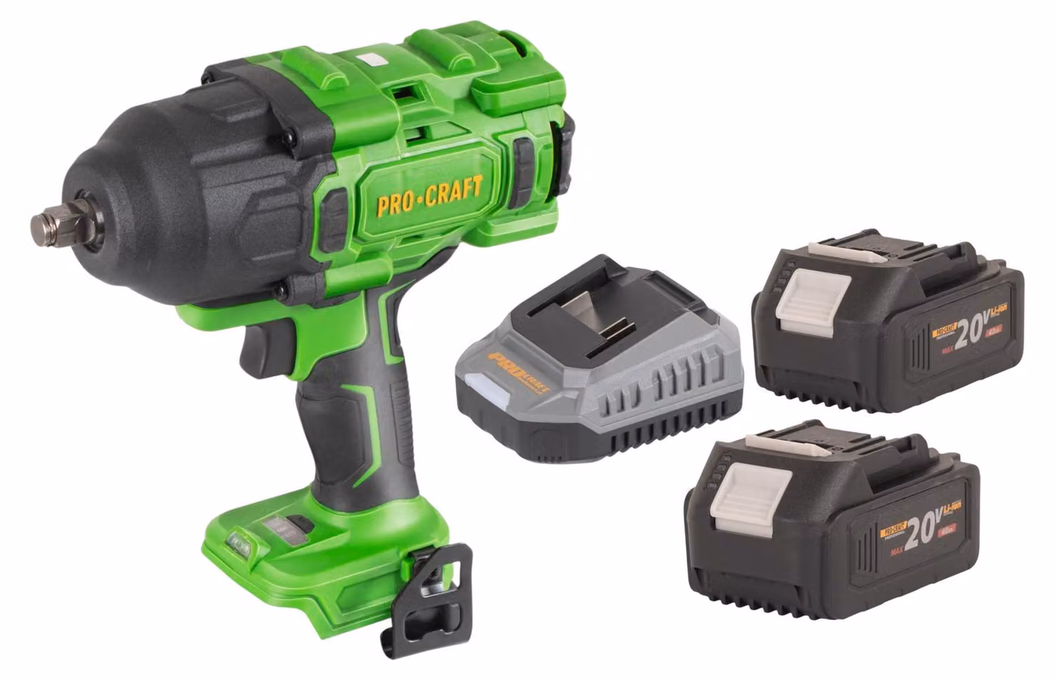 Avvitatore a impatto a batteria Procraft PWA80bb 20 V 1600 Nm 1/2" Brushless + 2x batteria 4,0 Ah + caricabatteria