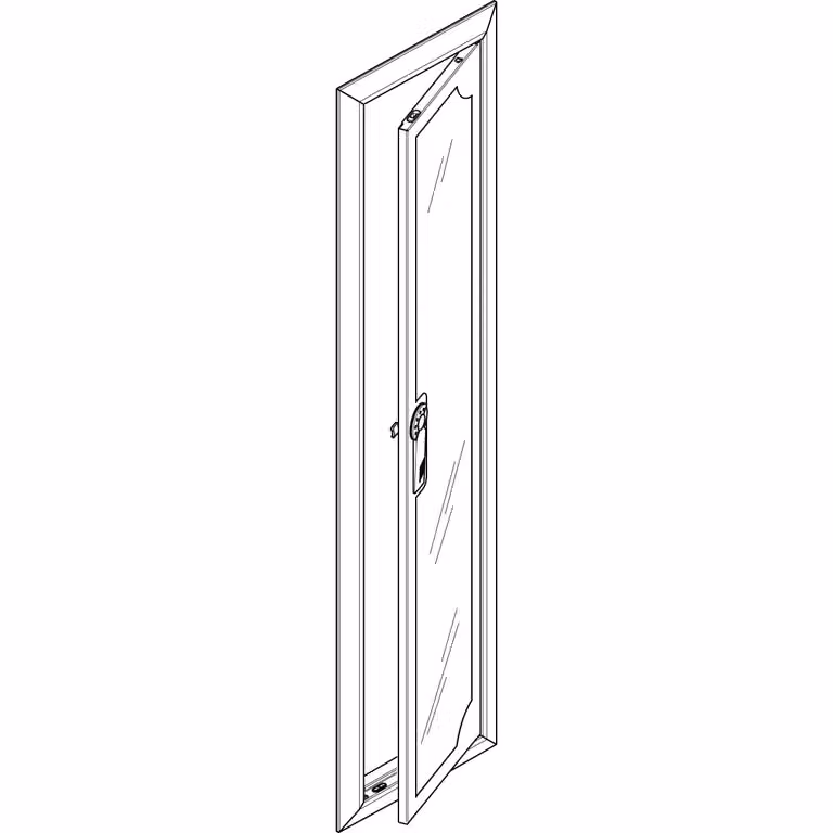 Cornice ABN + sportello di ispezione 1x7 per centralina di distribuzione da incasso, a 1 fila da 7 moduli GBRU17TS