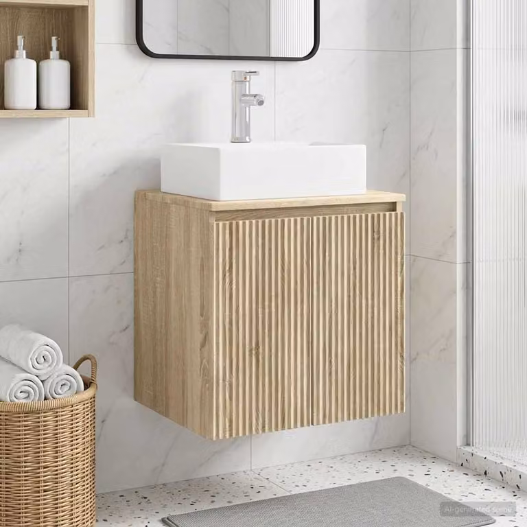 Mobile Lavabo da Parete vidaXL in Rovere Sonoma Marrone L: 49,5 cm, P: 41 cm, H: 62,5 cm