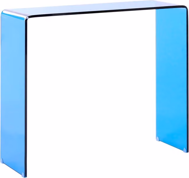 Consolle in vetro trasparente blu 90 x 30 cm rettangolare minimalista