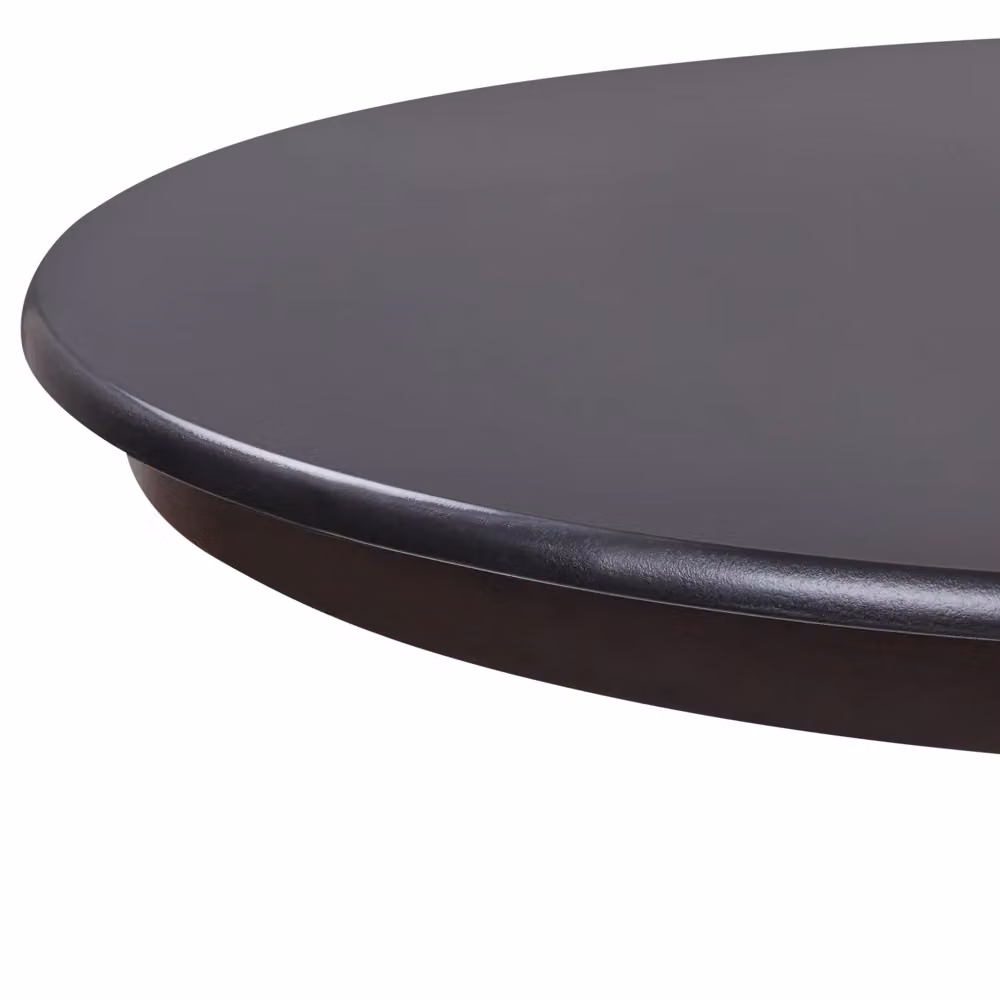 Tavolo da pranzo rotondo BELIANI in legno e MDF nero con piedistallo centrale Diametro: 100 cm, Altezza: 76 cm – 2